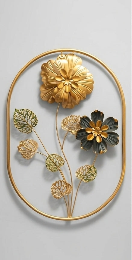 Golden Metallic Floral Wall Decor