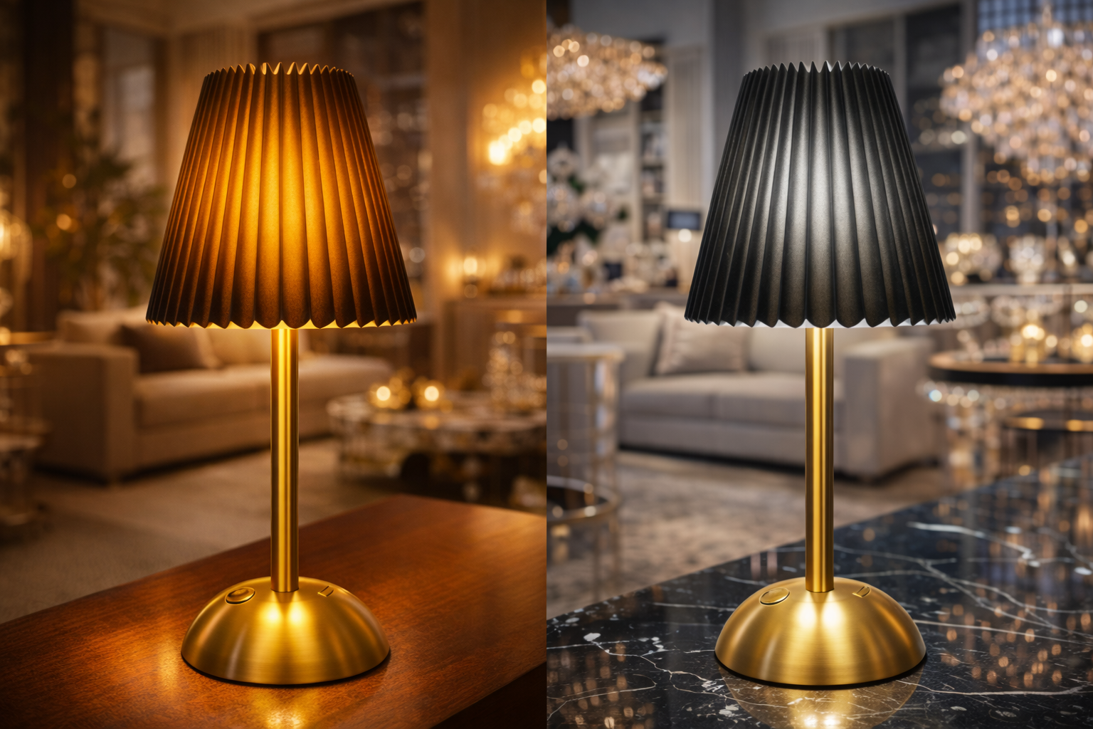 Luxe Black Shade 3-in-1 Light Lamp