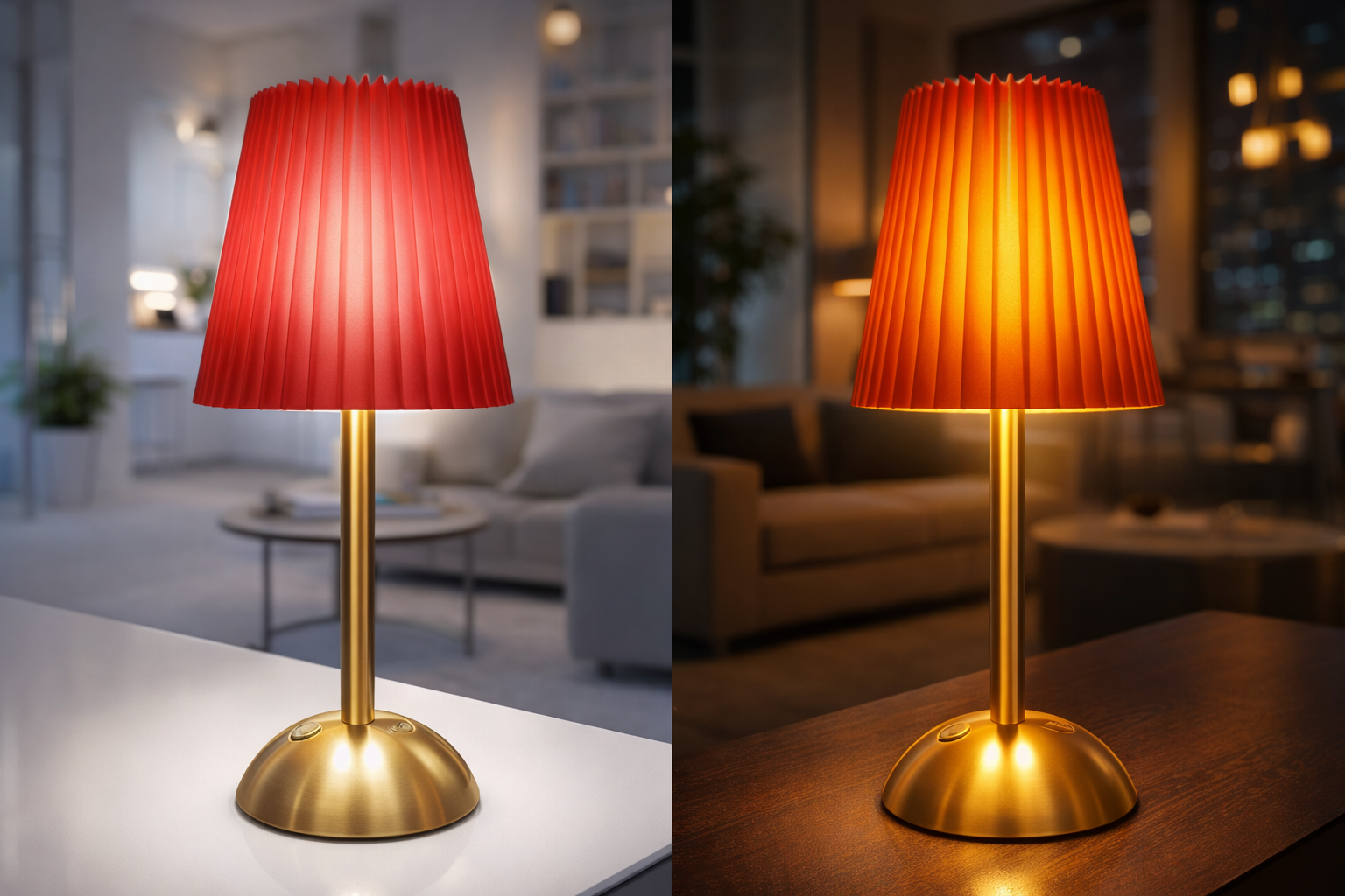 Luxe Red Shade 3-in-1 Light Lamp