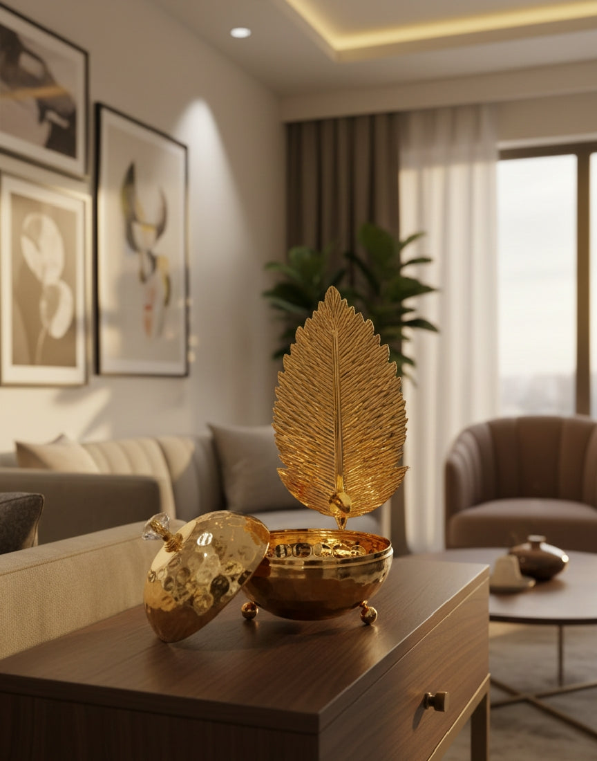 Golden Leaf Treasure Box